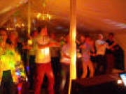 having a dance in a tent